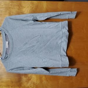 Gray sweater small open knit back